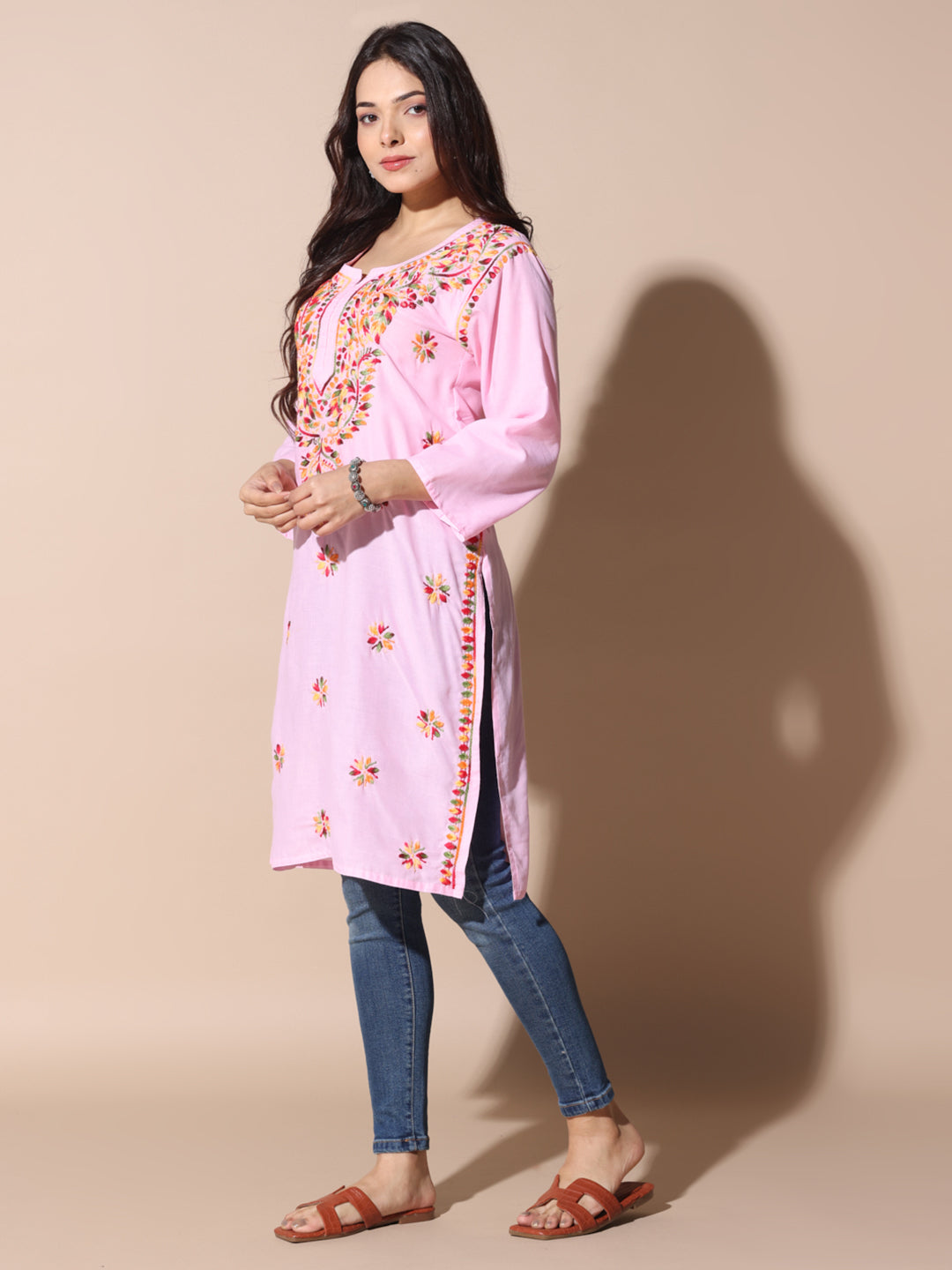 chikankari cotton kurti