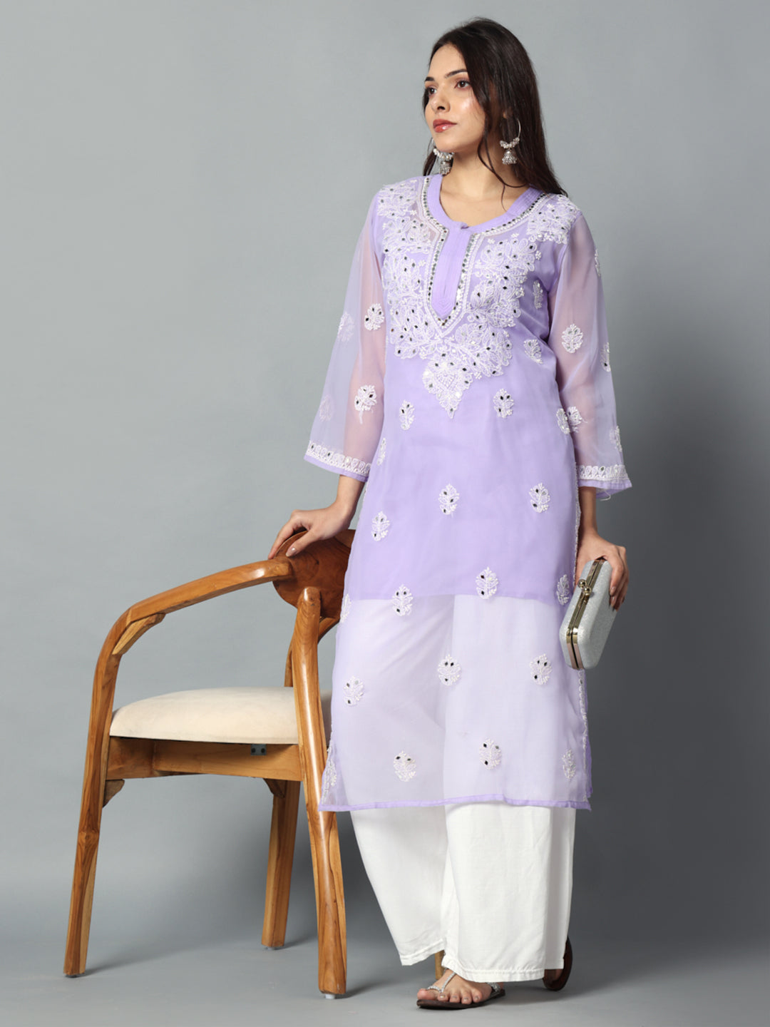 Embroidered Georgette Kurti