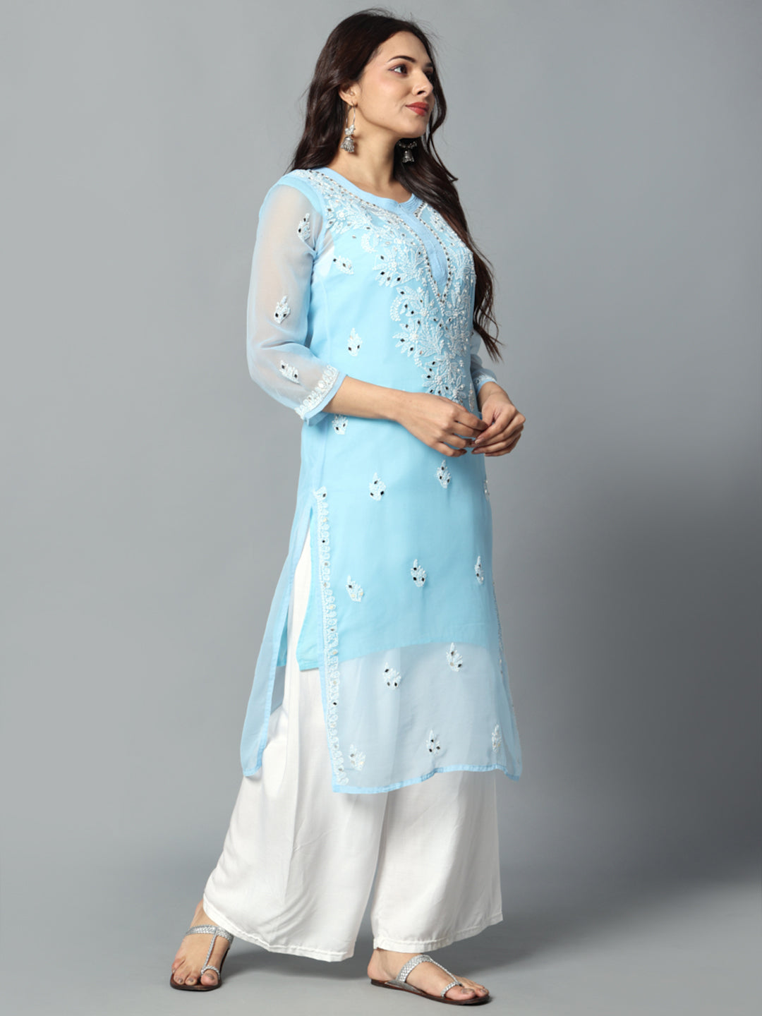 Embroidered Georgette Kurti
