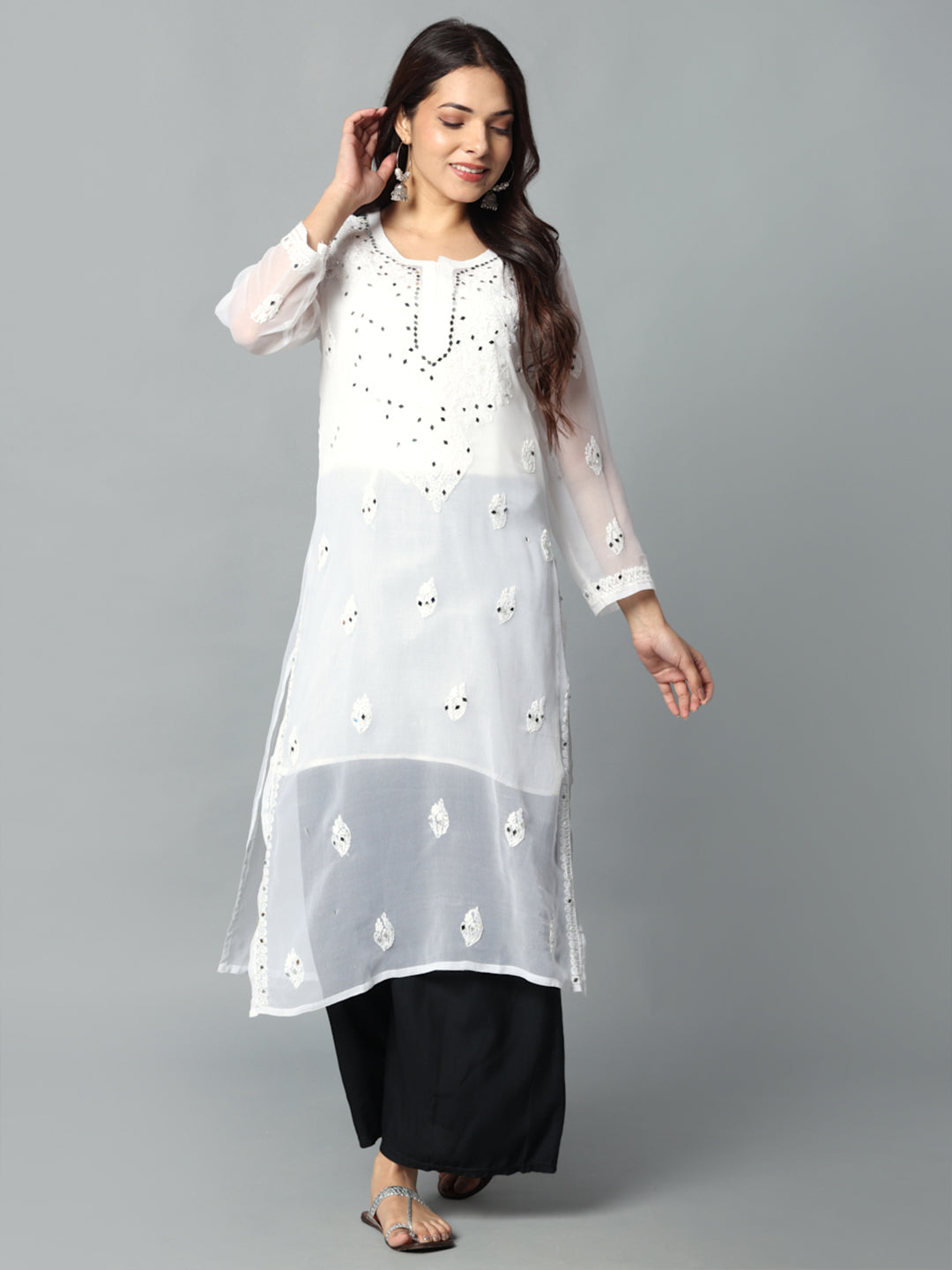 Embroidered Georgette Kurti