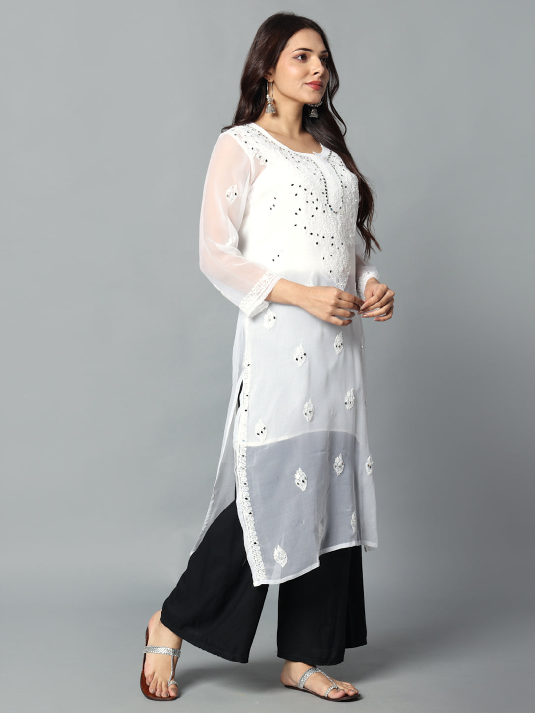 Embroidered Georgette Kurti