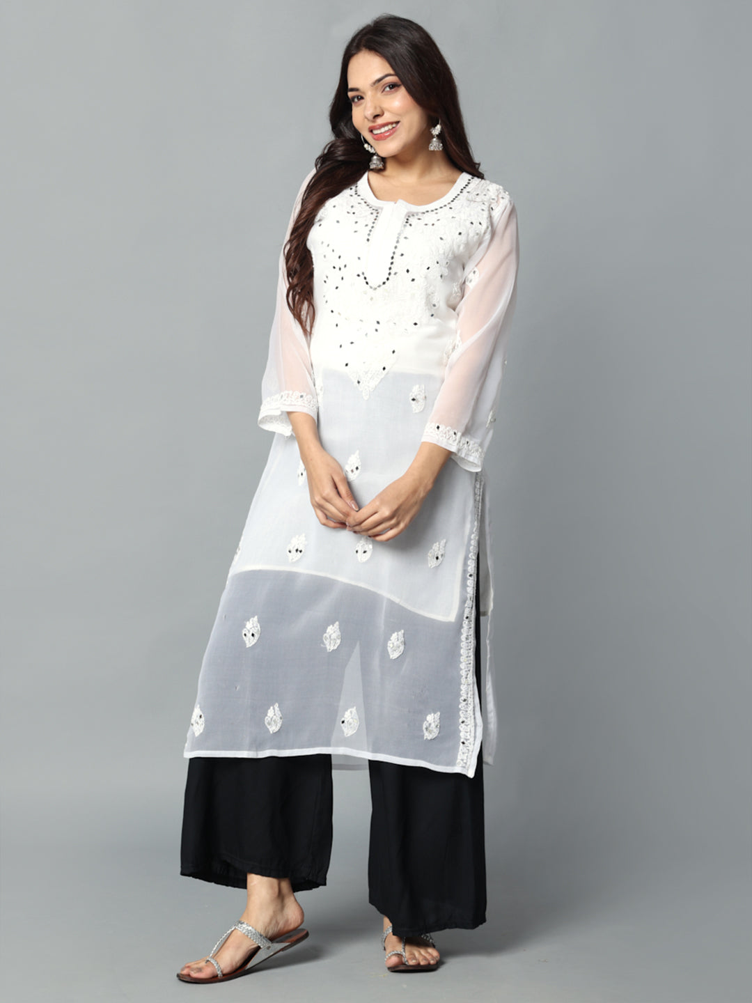 Embroidered Georgette Kurti