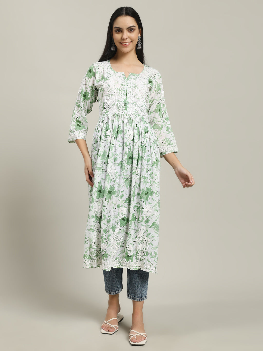 ChikanKari Long Gown