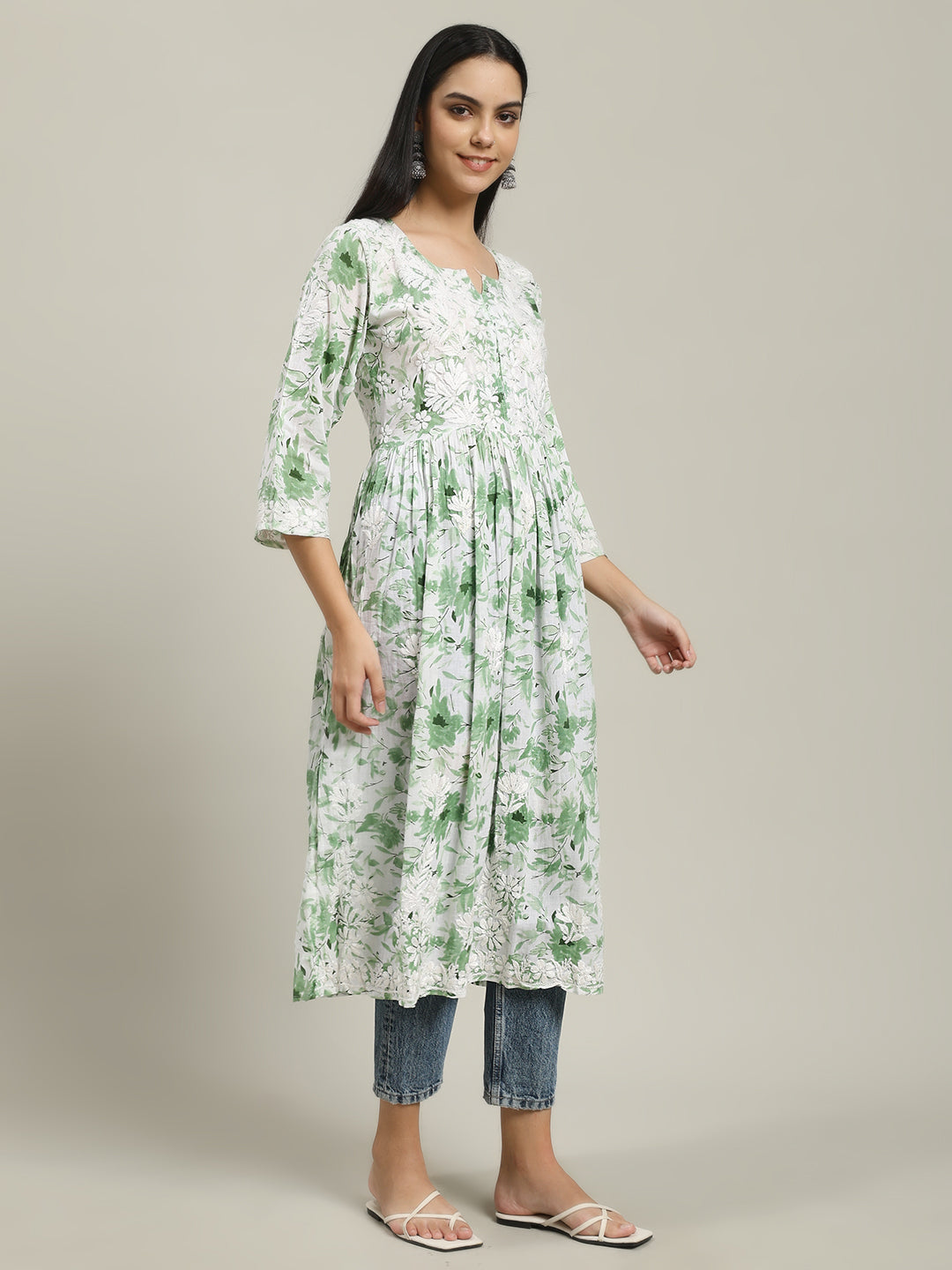 ChikanKari Long Gown