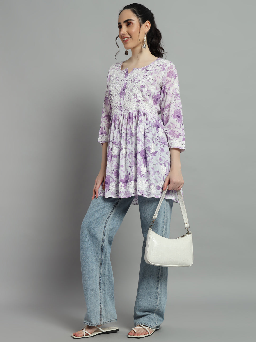 Short chikankari kurti for womens
