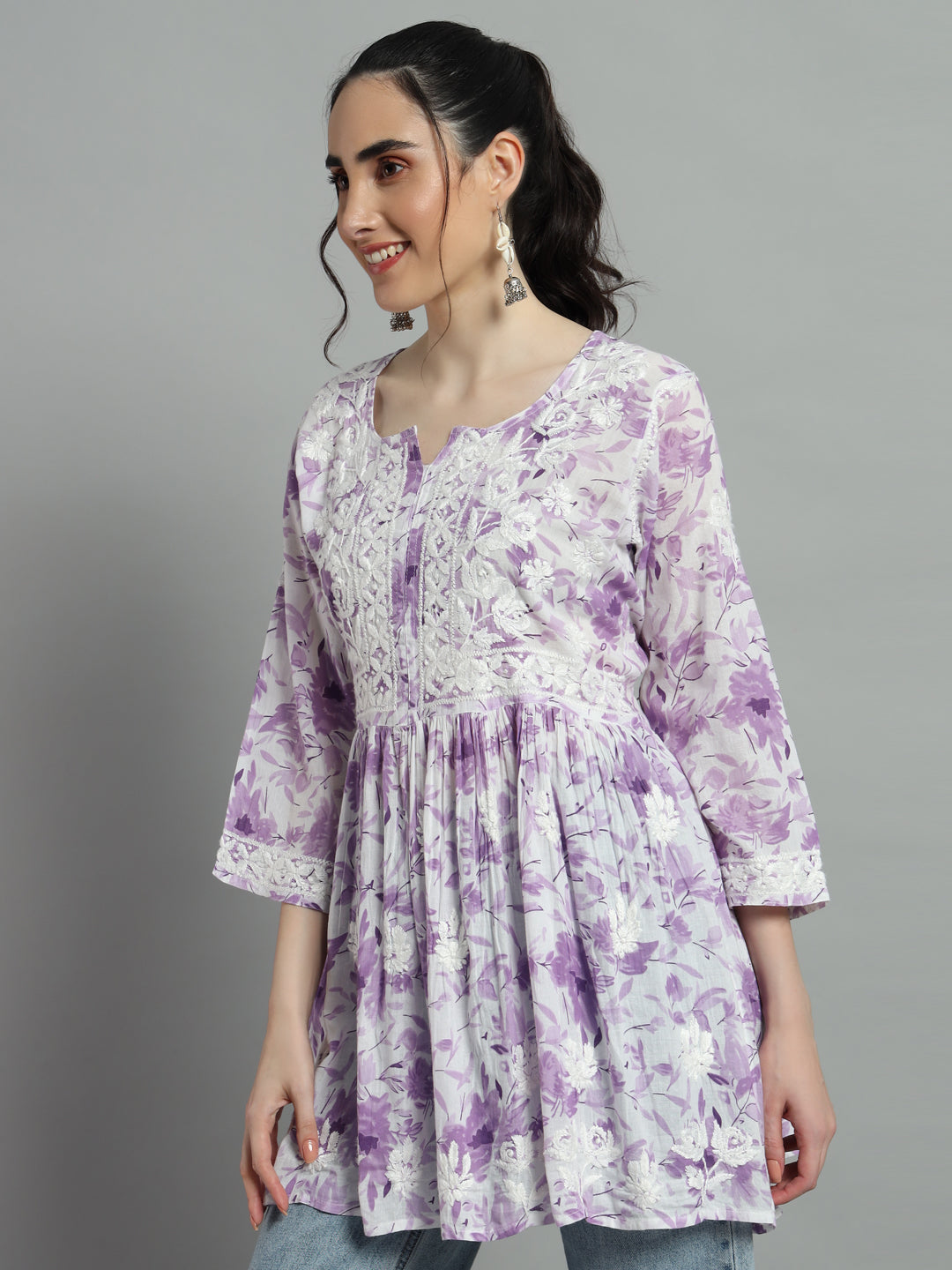 Short chikankari kurti for womens