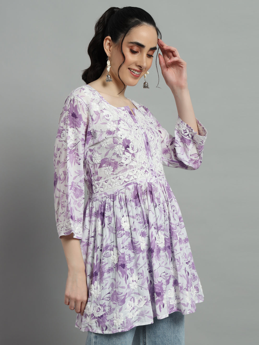 Short chikankari kurti for womens