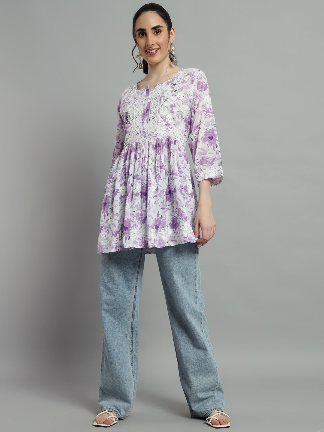 Short chikankari kurti for womens