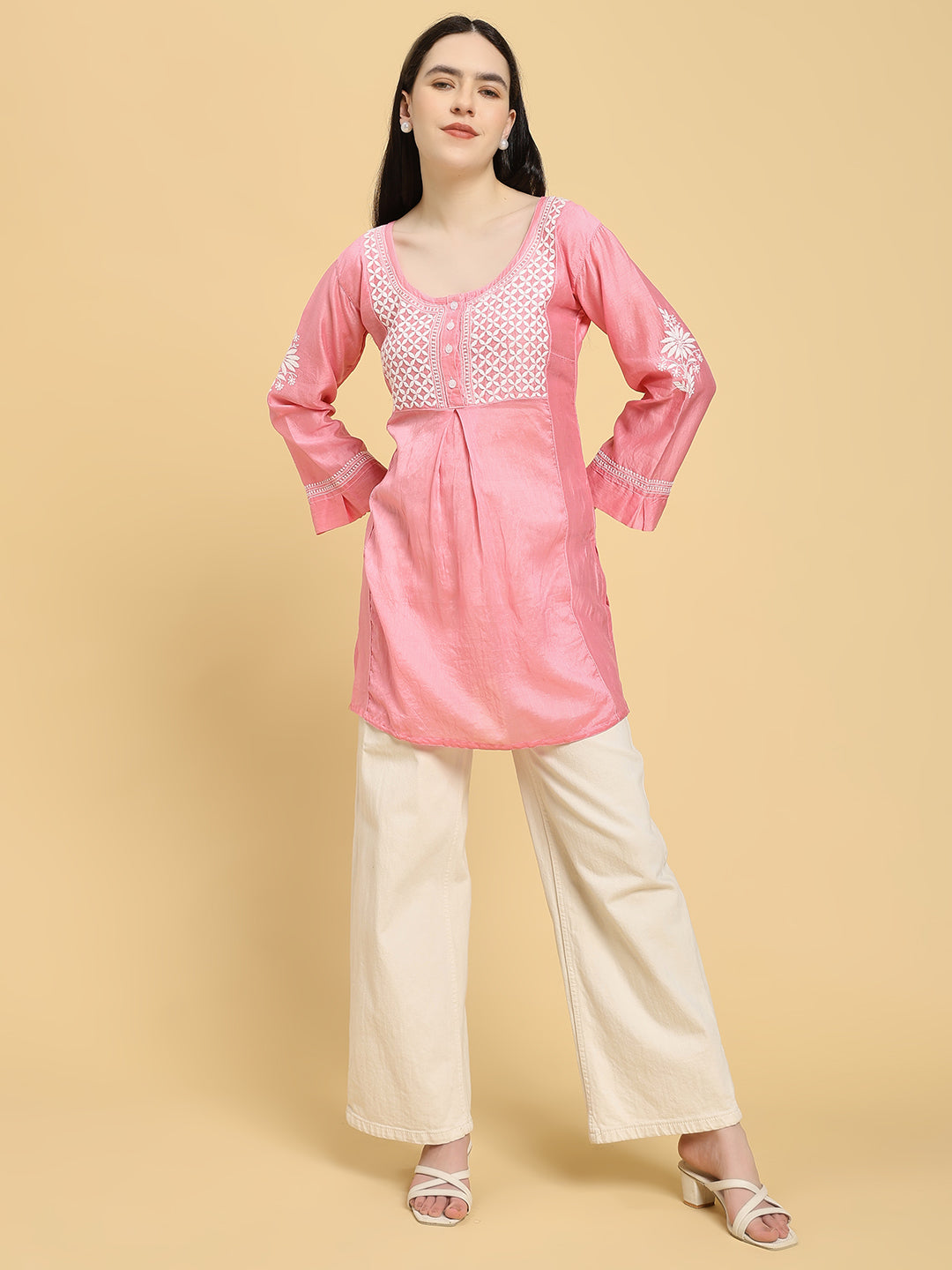 Pure Chanderi Silk Short Kurti