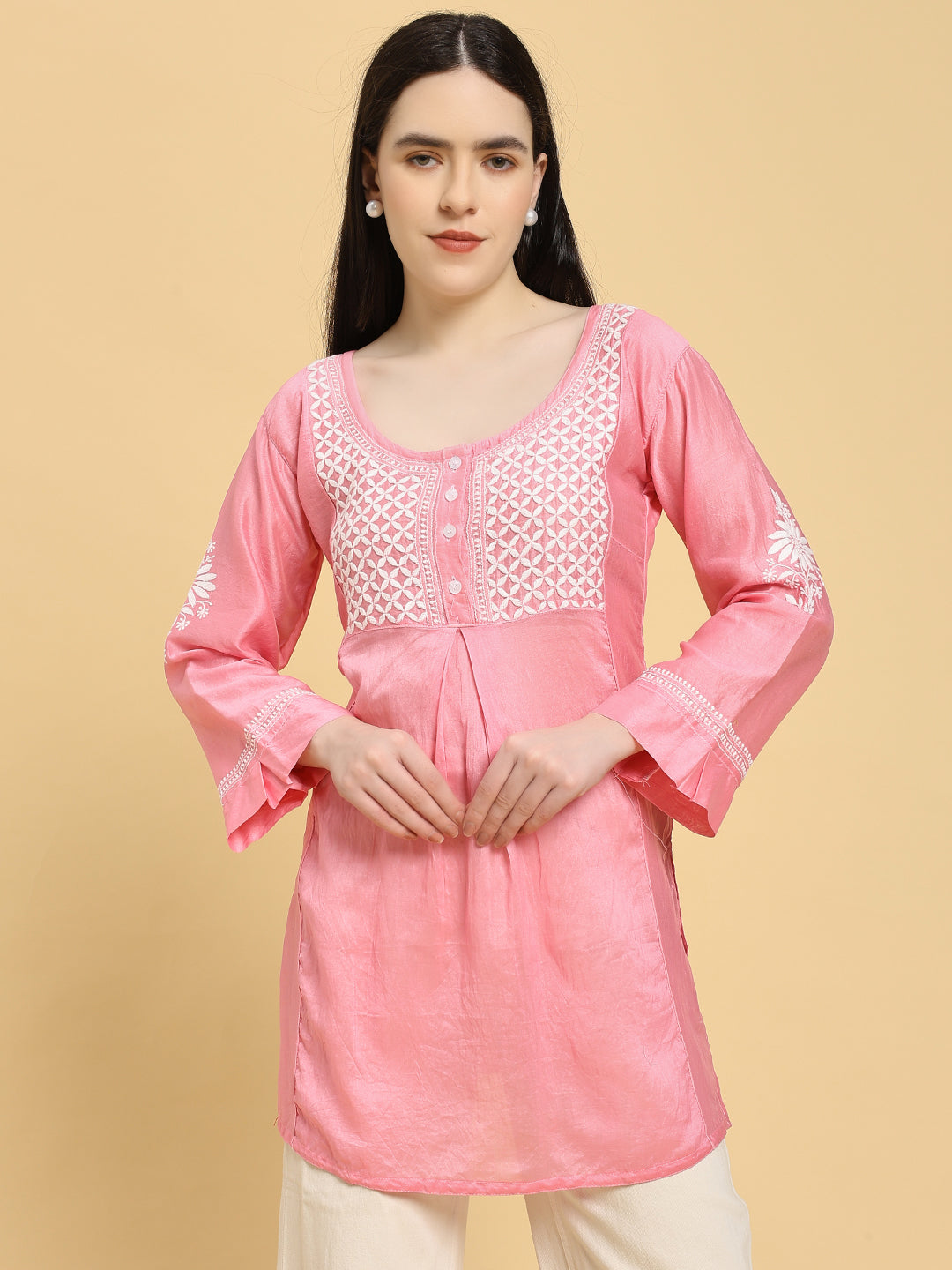 Pure Chanderi Silk Short Kurti