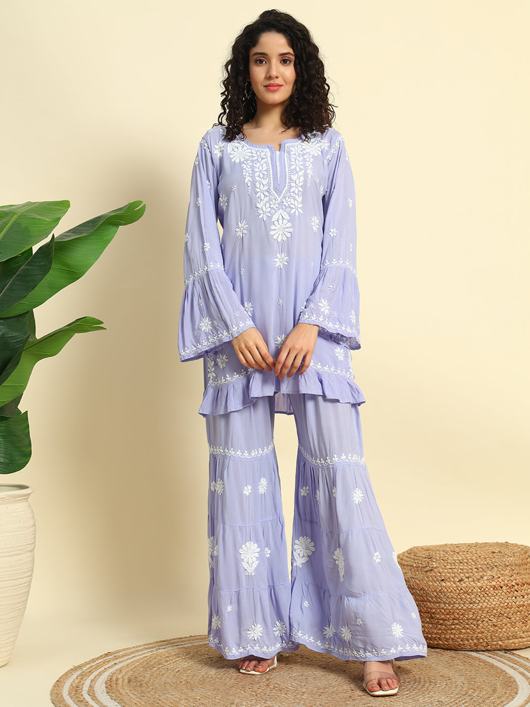 Chikankari Gharara Set