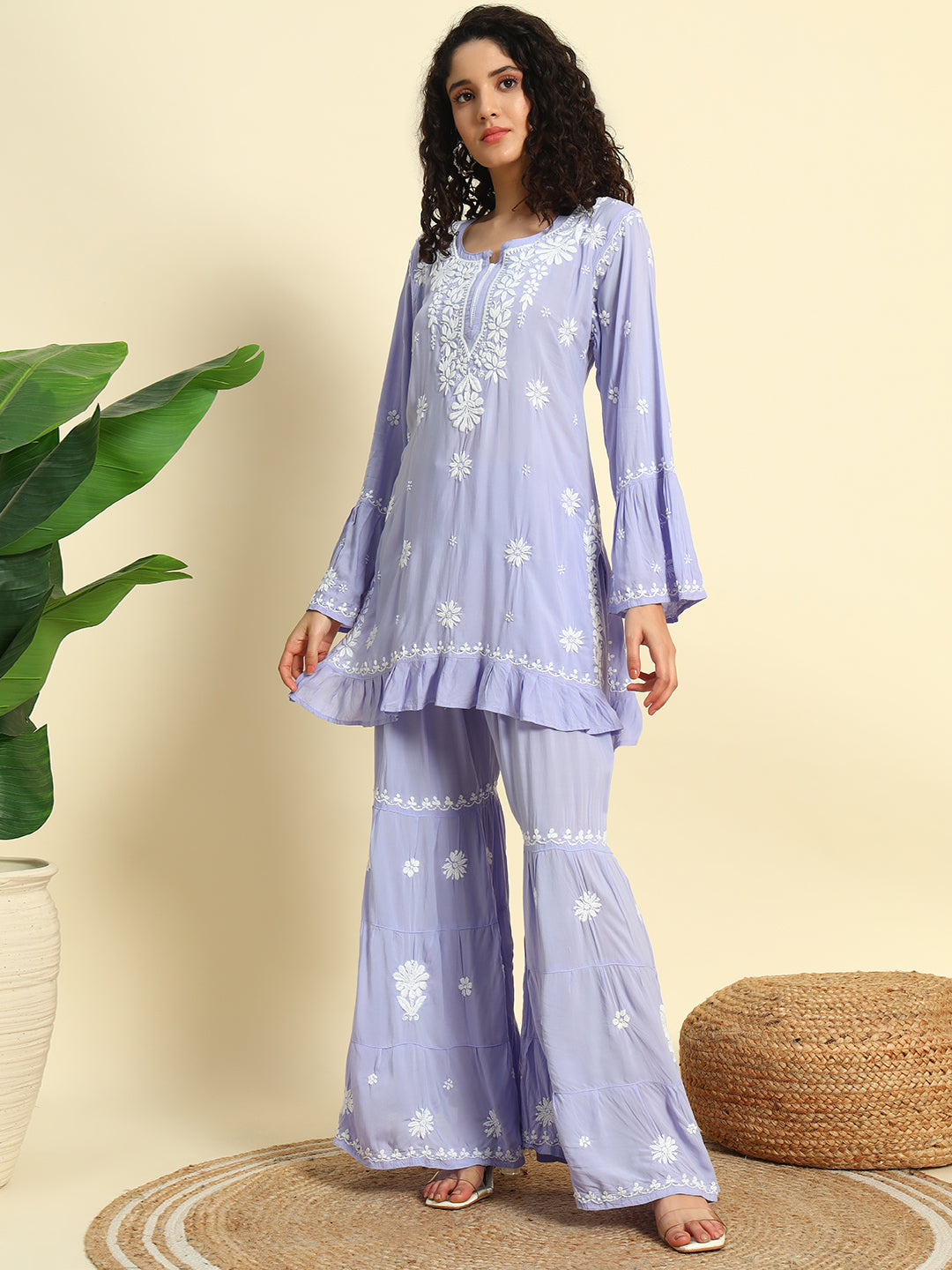 Chikankari Gharara Set