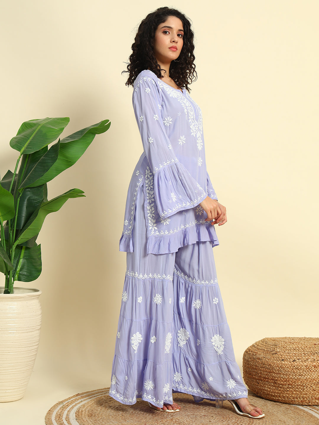 Chikankari Gharara Set