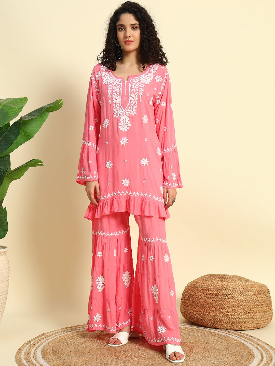 Chikankari Gharara Set