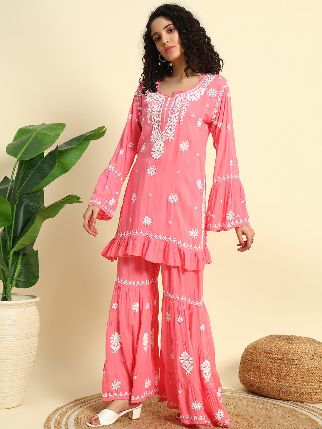Chikankari Gharara Set
