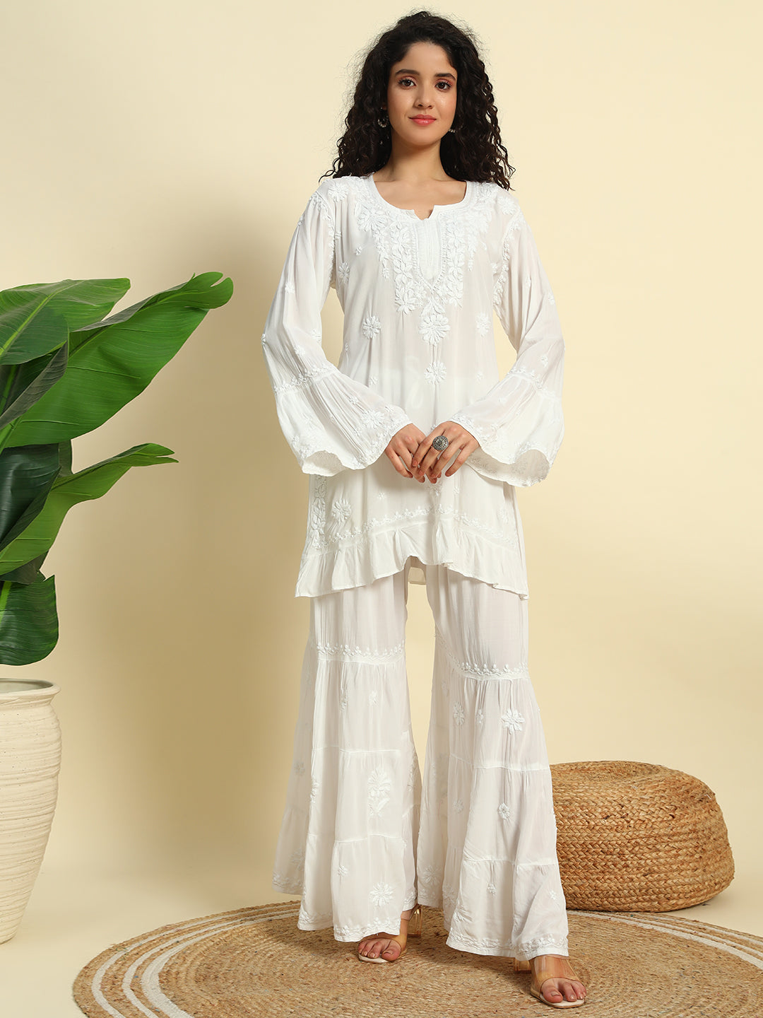 Chikankari Gharara Set
