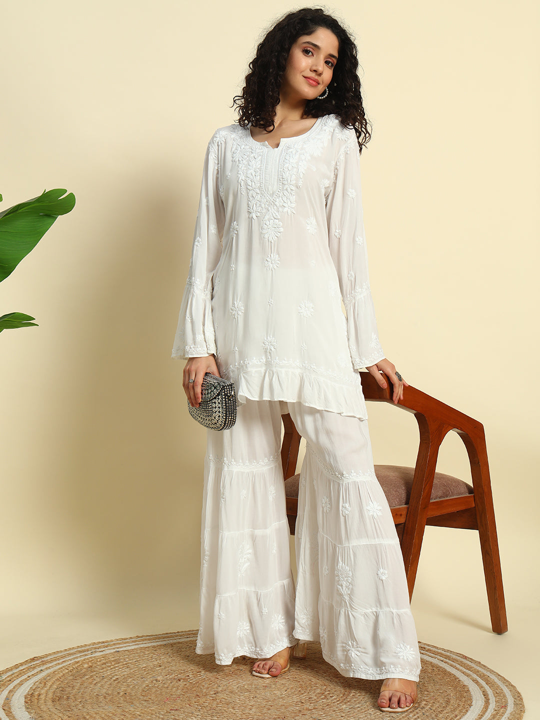 Chikankari Gharara Set