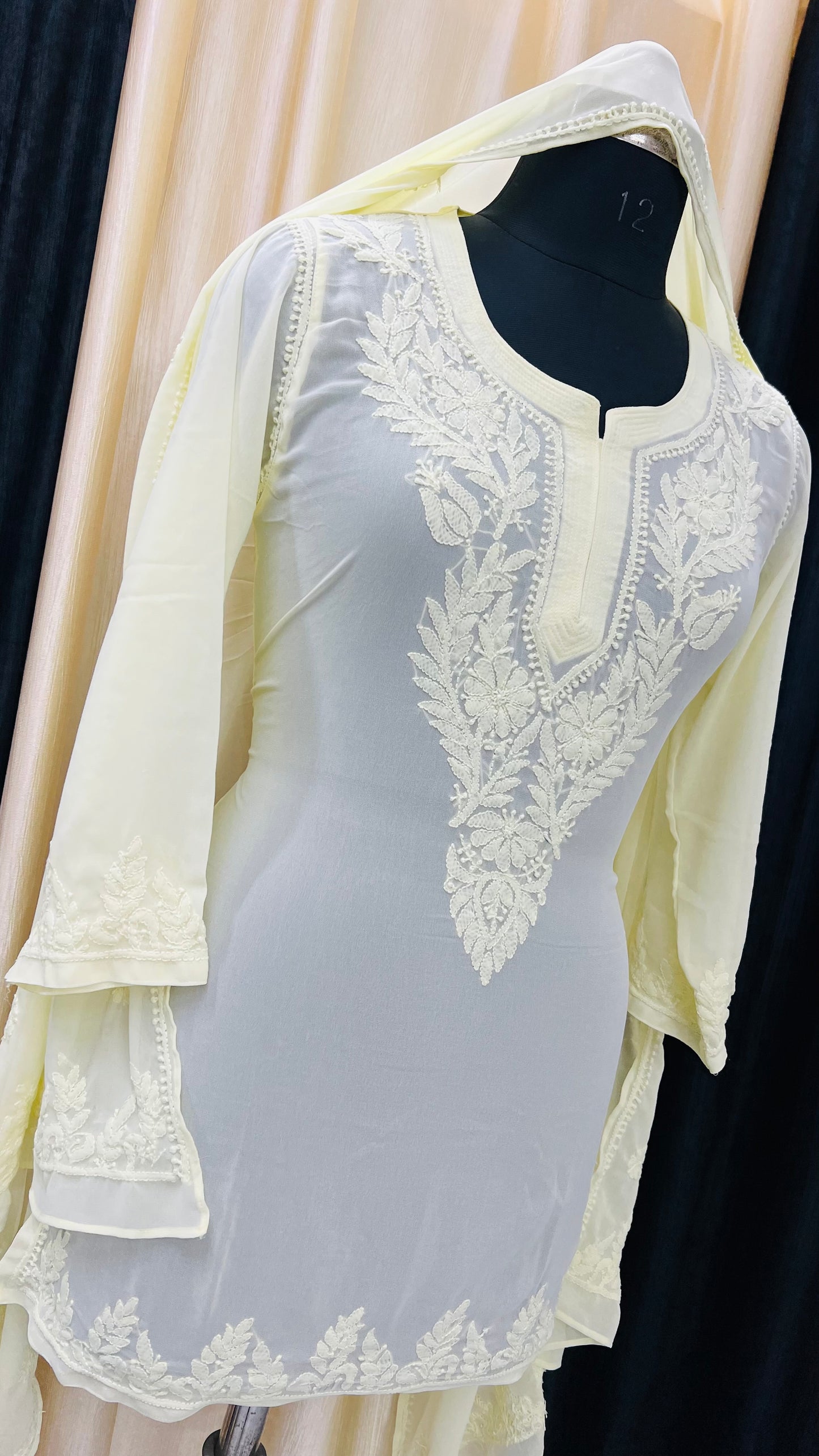 Chikan Short Kurti