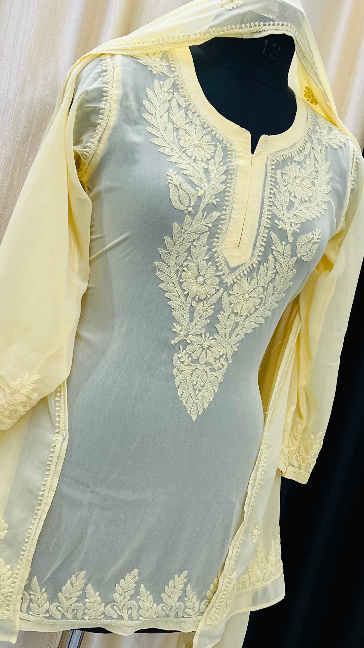 Chikan Short Kurti