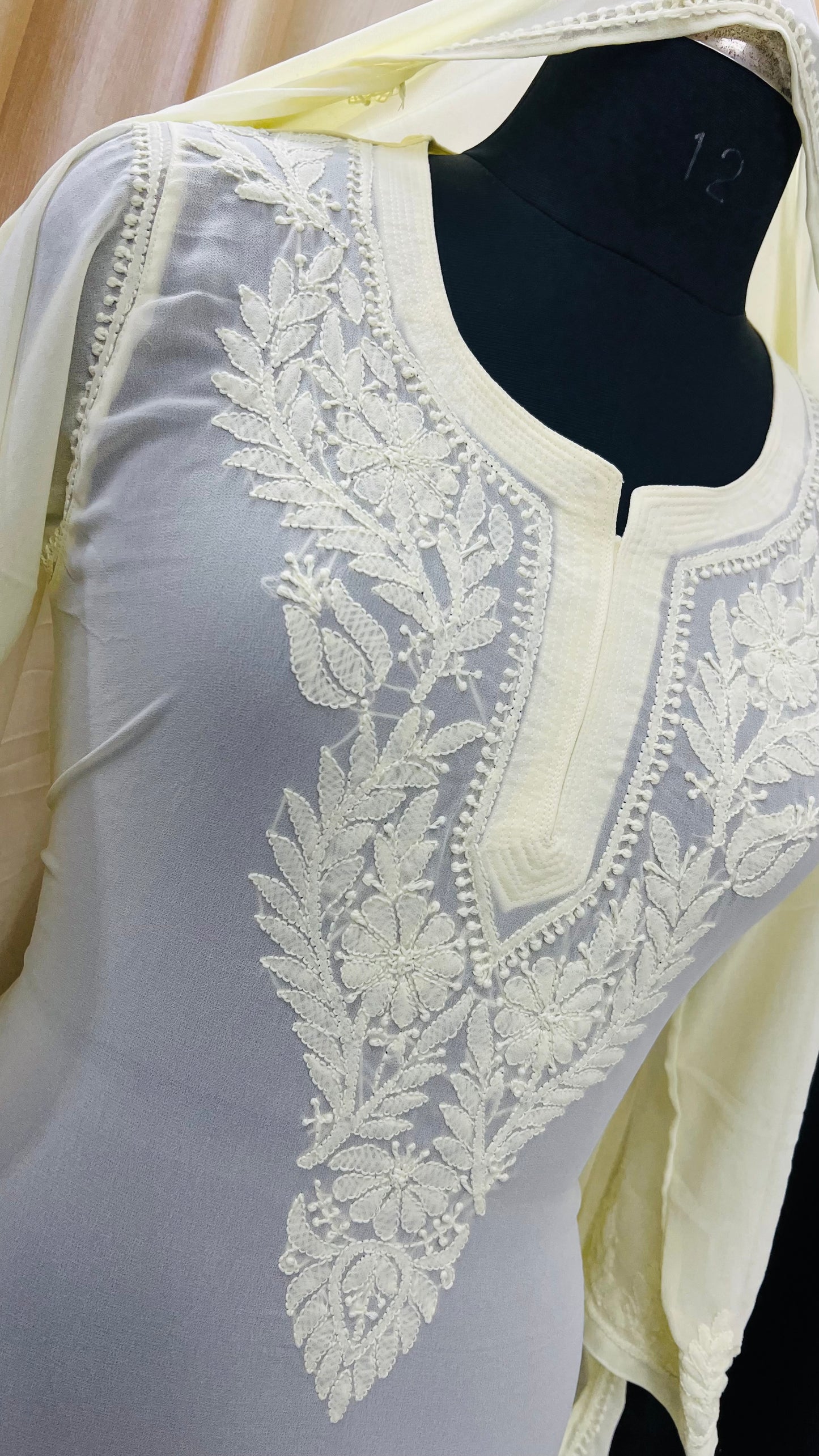 Chikan Short Kurti