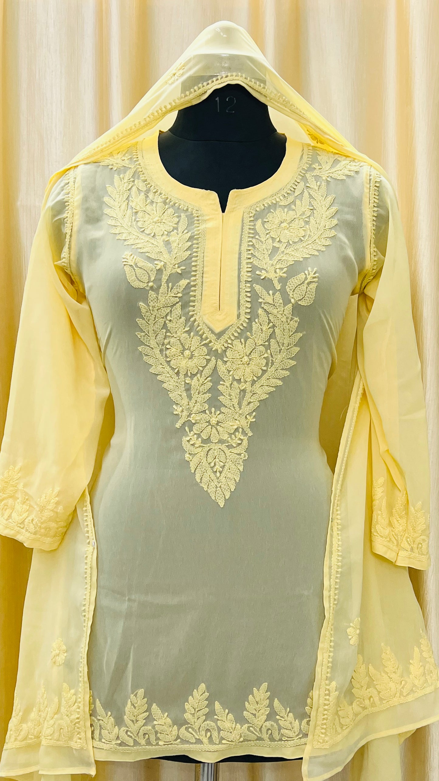 Chikan Short Kurti