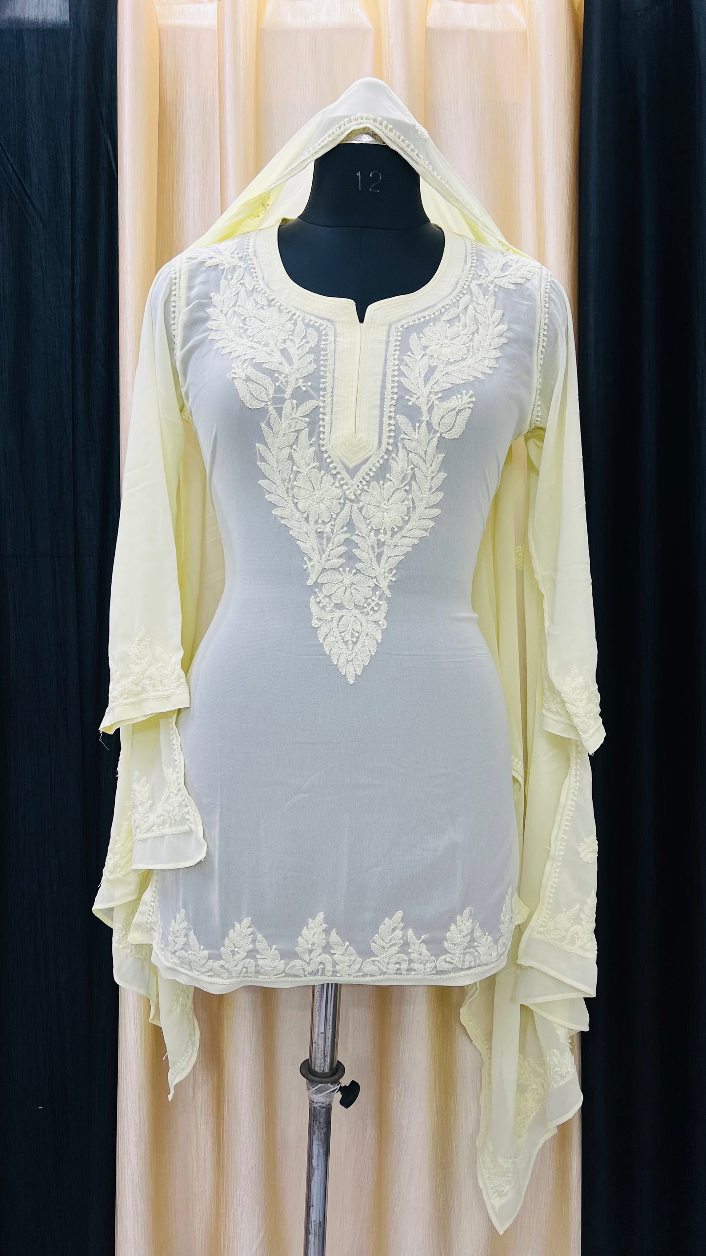 Chikan Short Kurti