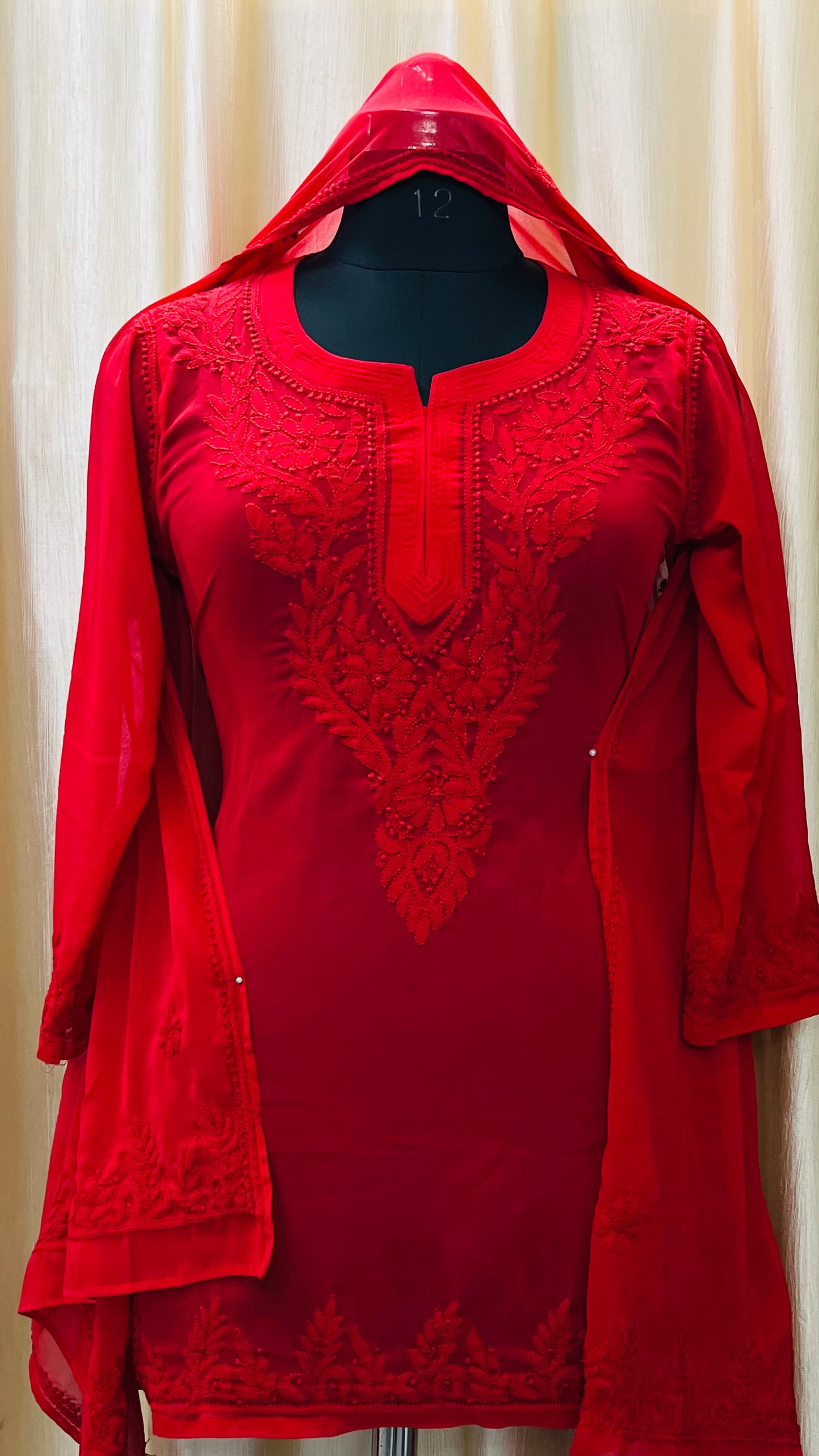 Chikan Short Kurti