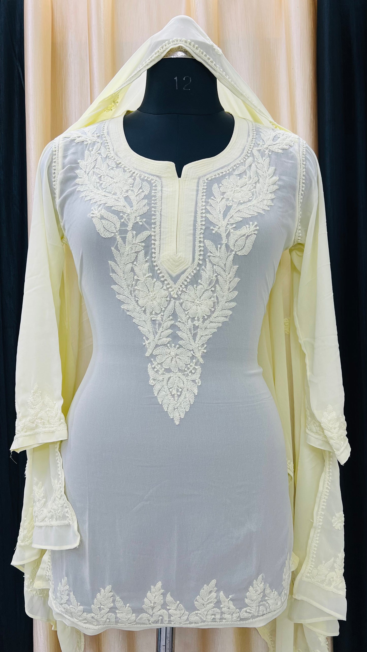 Chikan Short Kurti