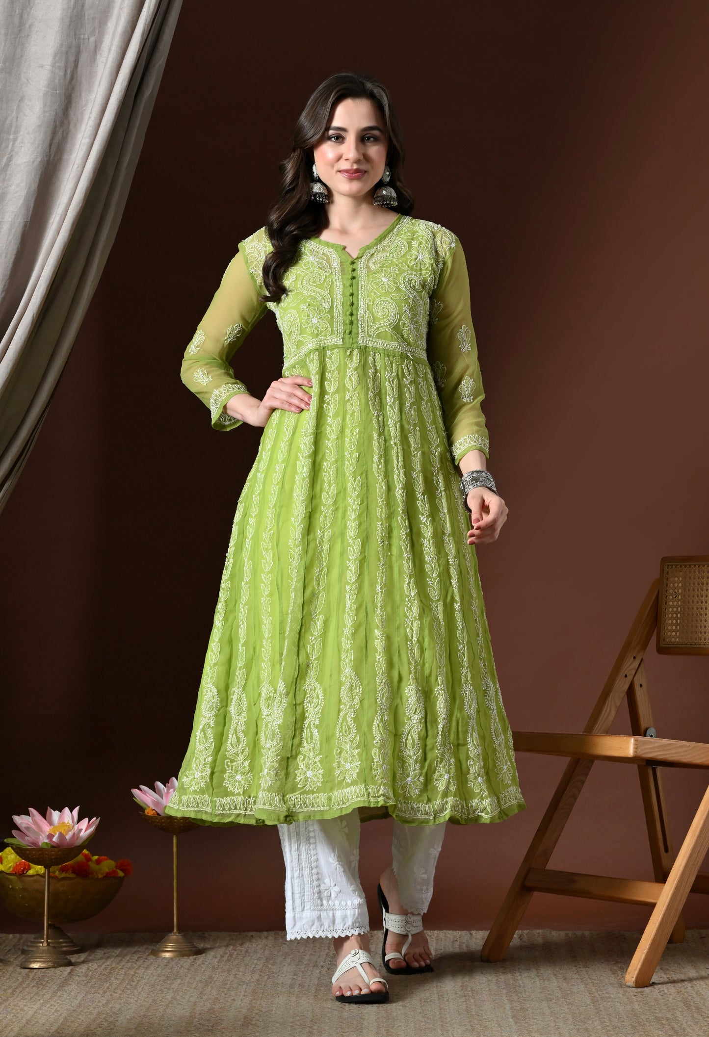Chikankari Handwork Georgette Anarkali