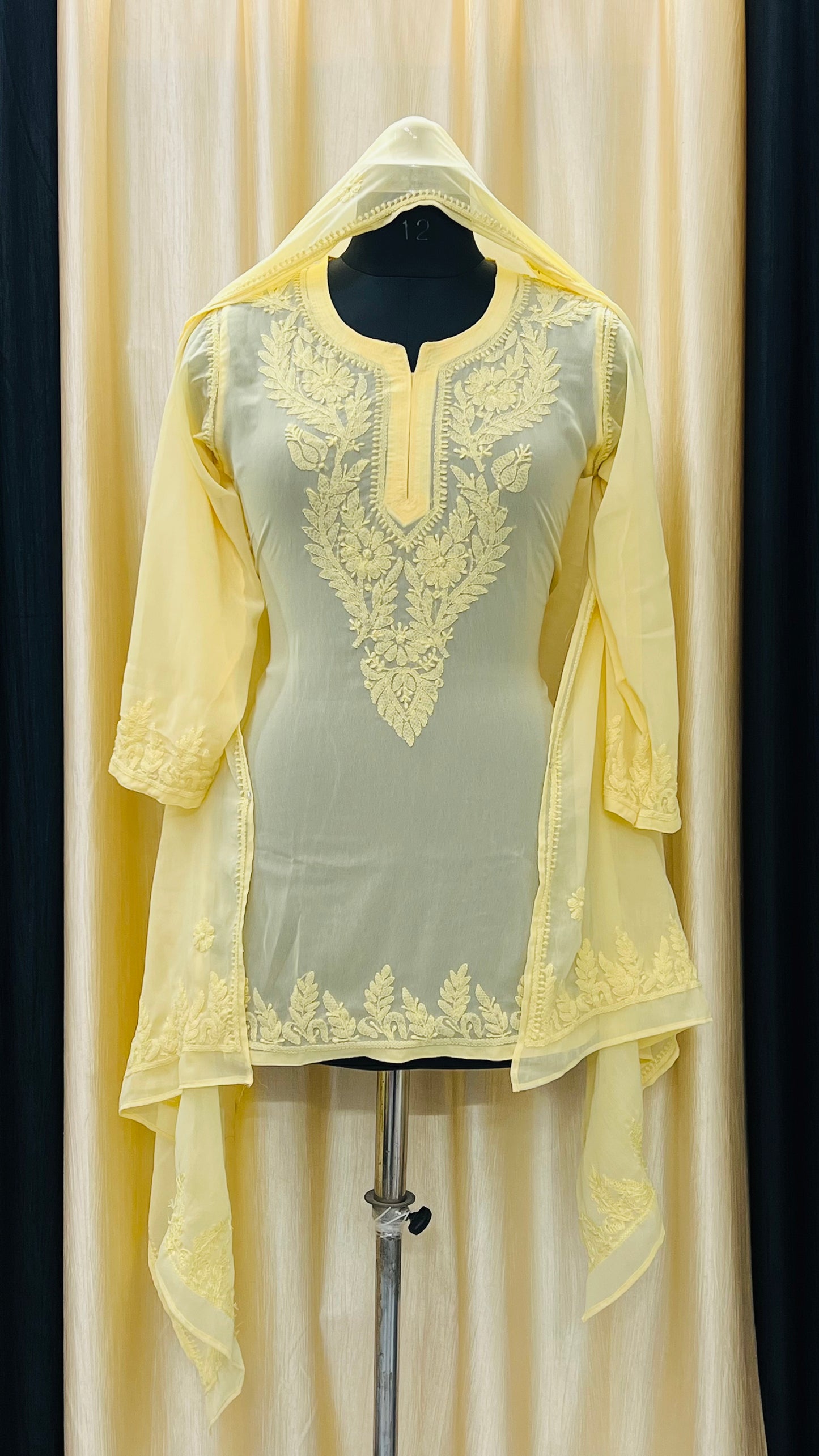 Chikan Short Kurti