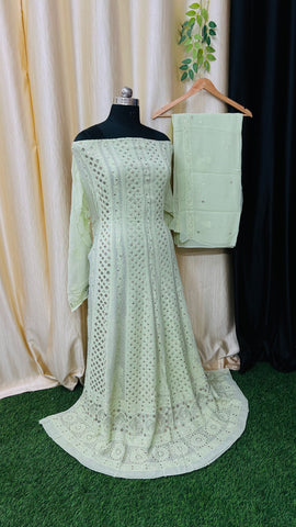 Premium Chikankari Anarkali with Dupatta Premium Chikankari Anarkali with Dupatta