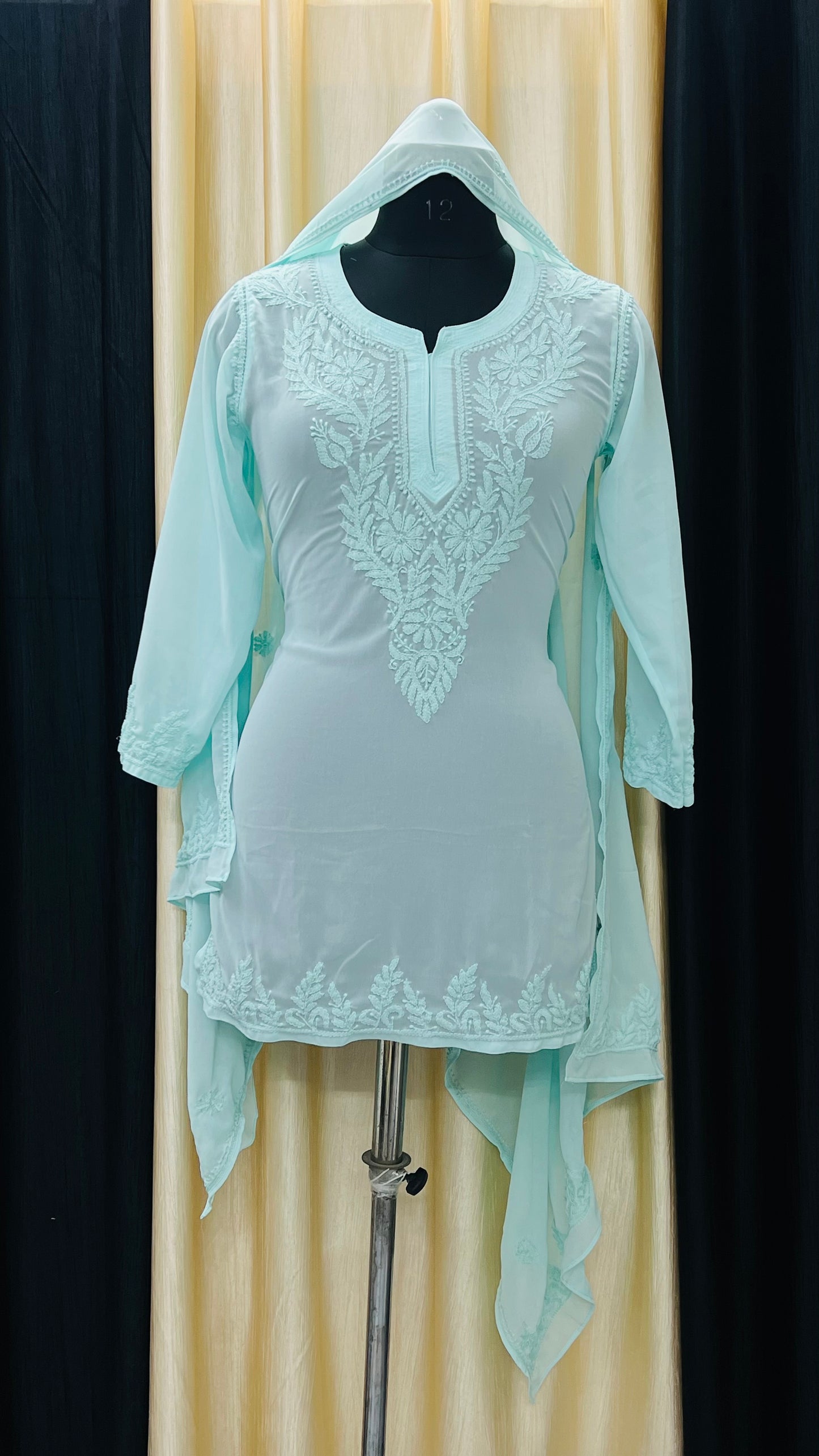 Chikan Short Kurti