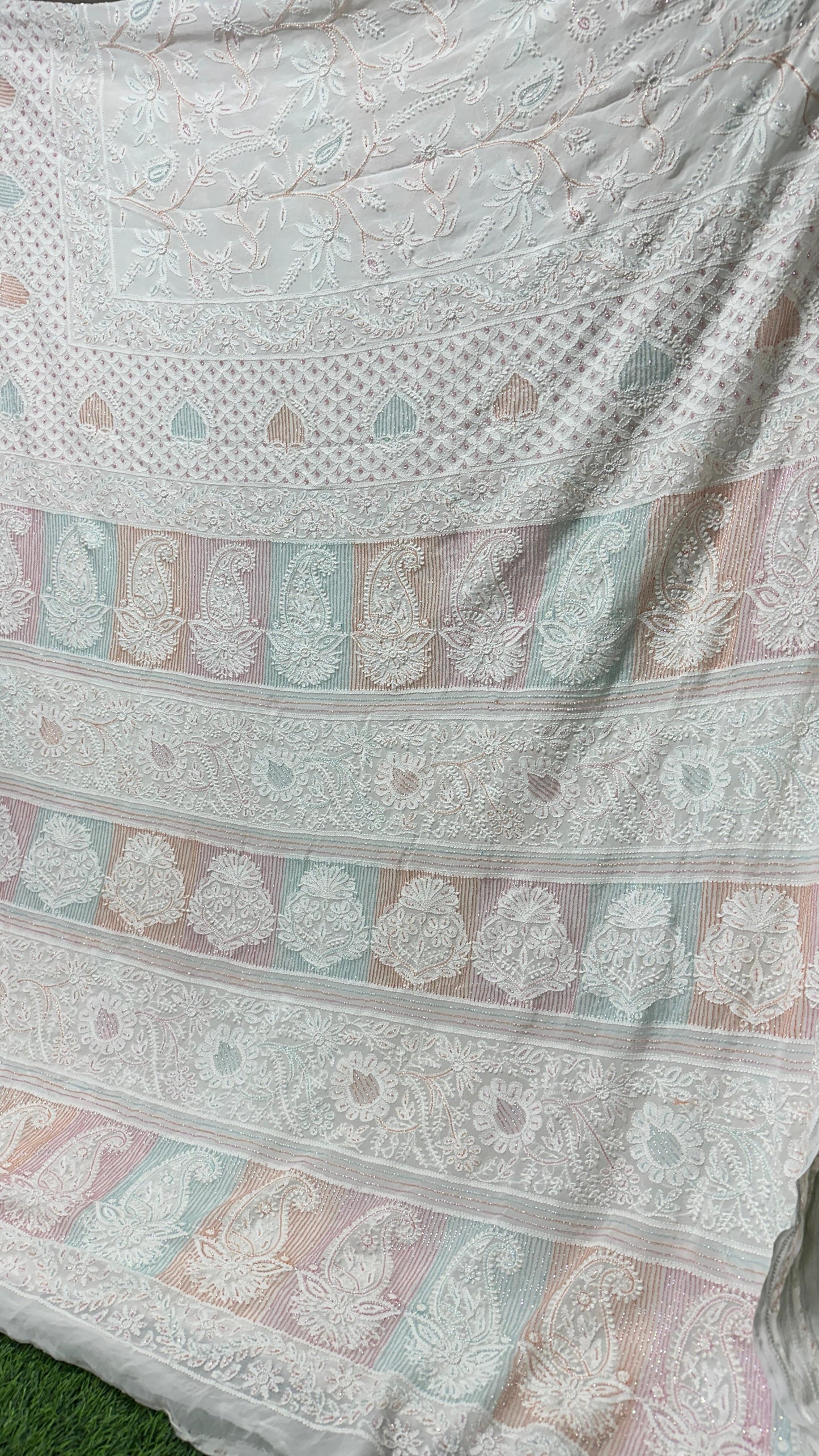 Lucknowi Chikan Georgette Saree