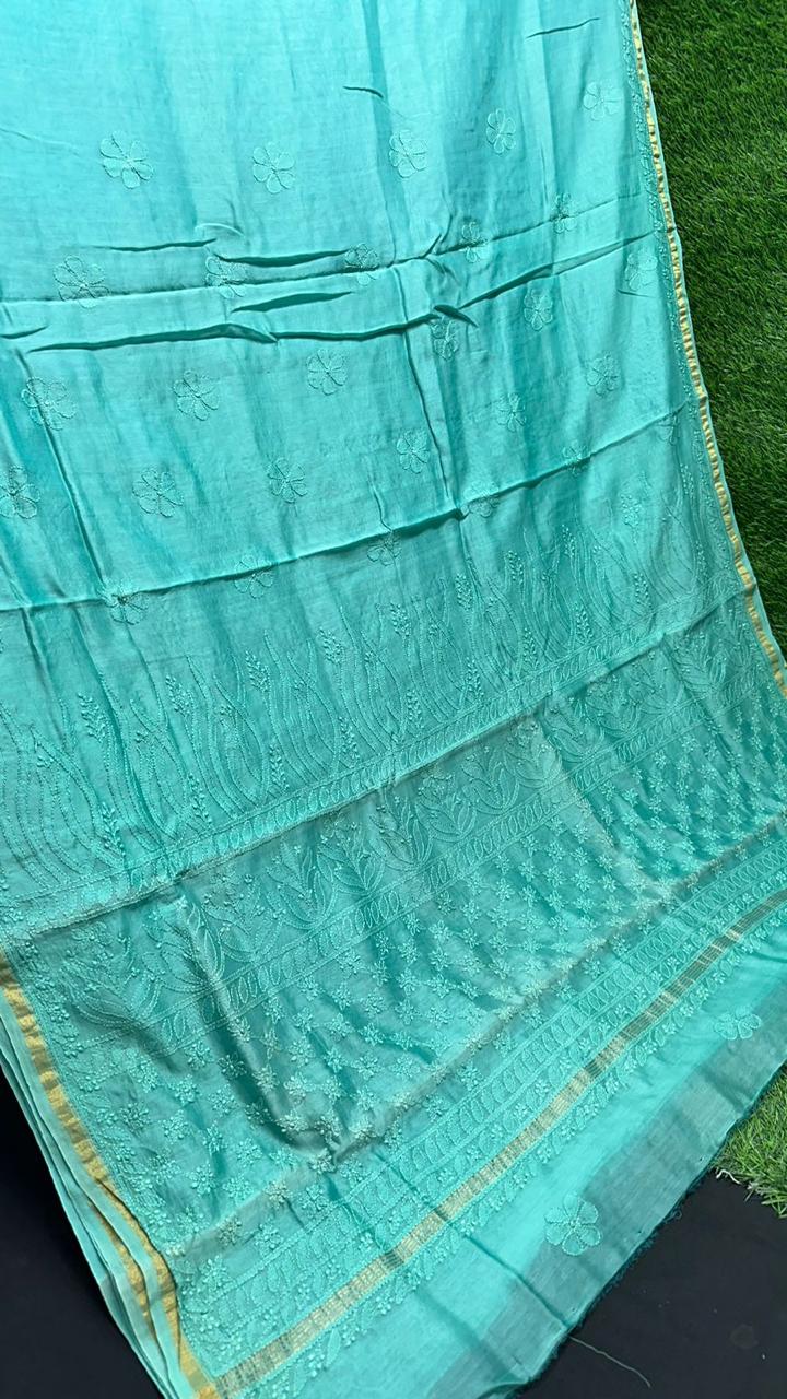 Chanderi ChikanKari Saree