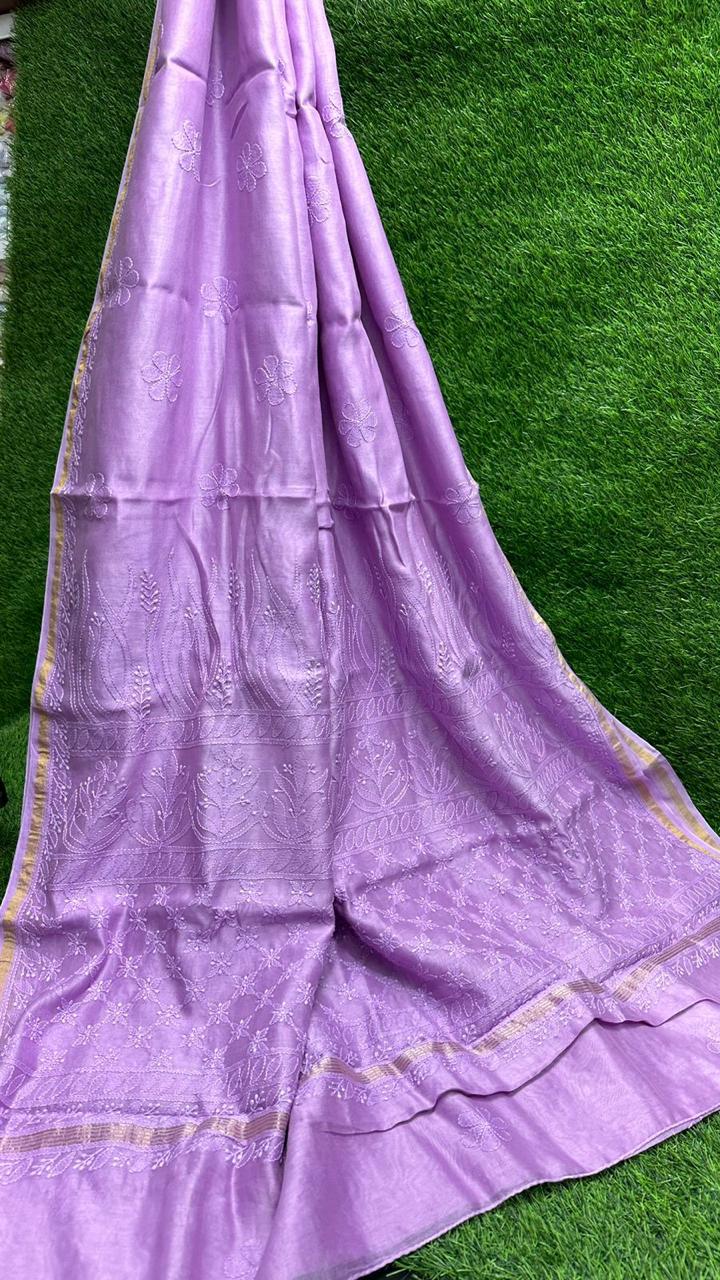 Chanderi ChikanKari Saree