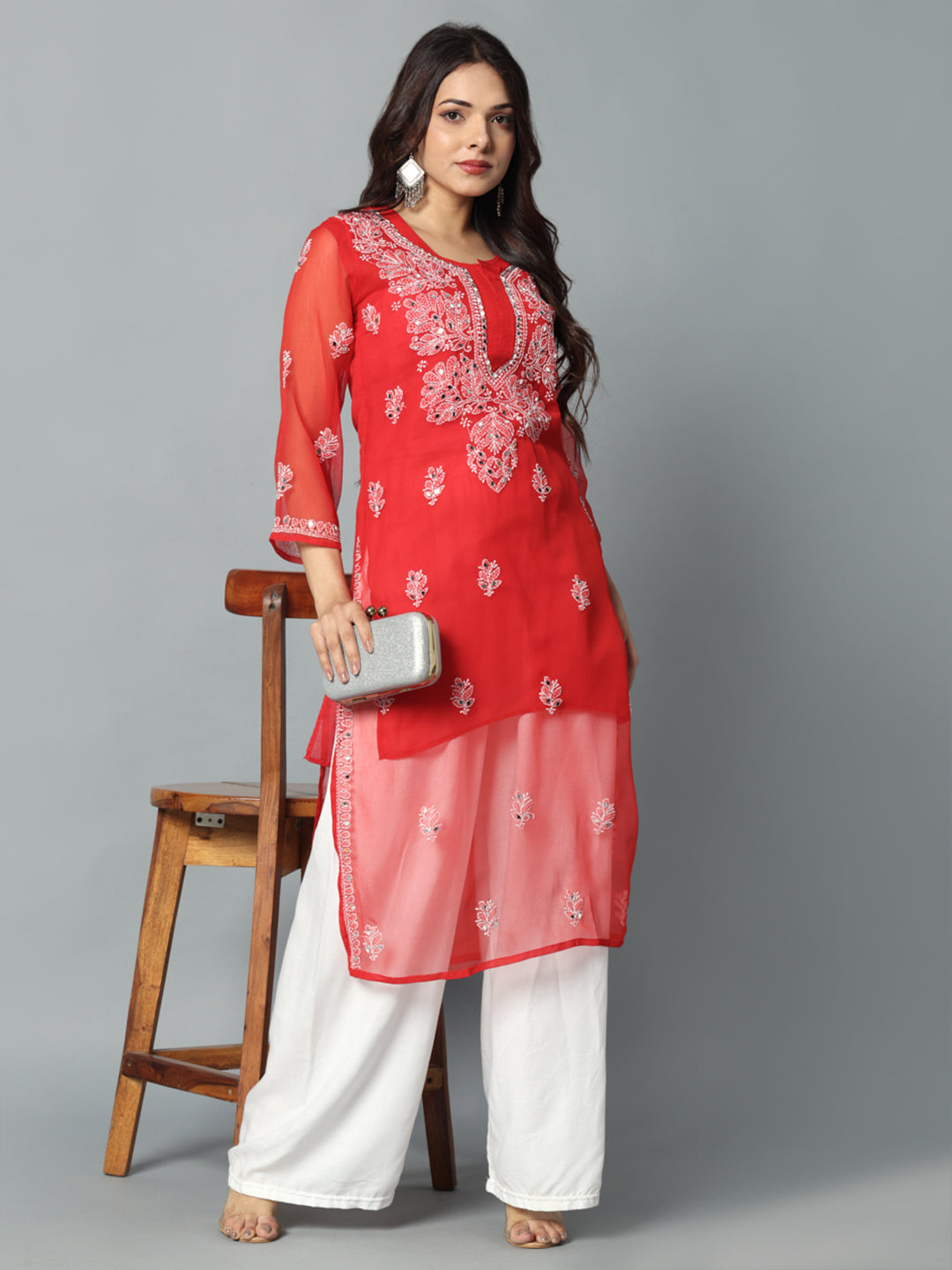 Embroidered Georgette Kurti