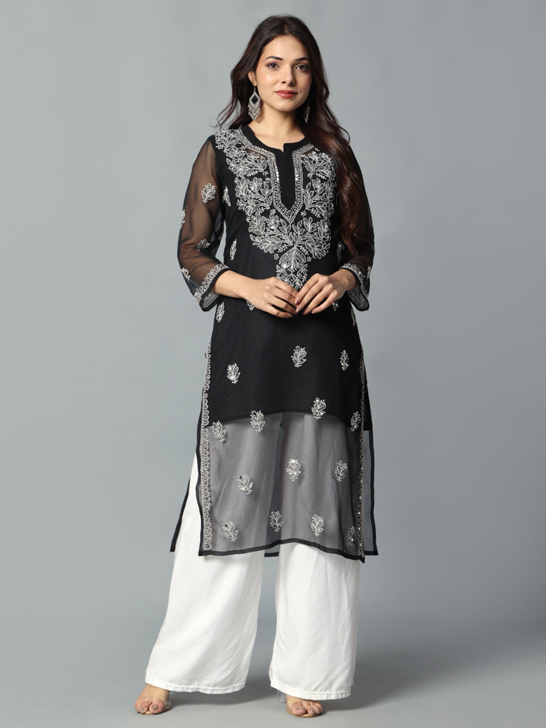 Embroidered Georgette Kurti