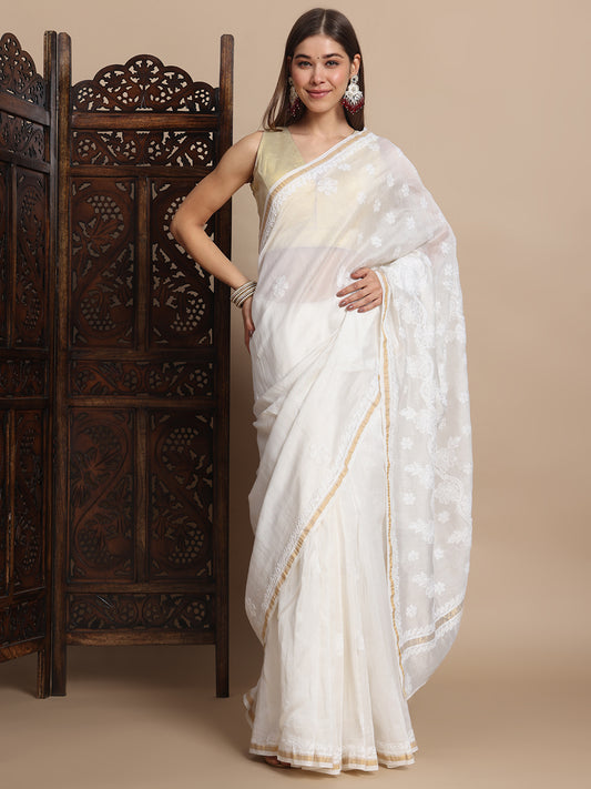 chanderi silk sare