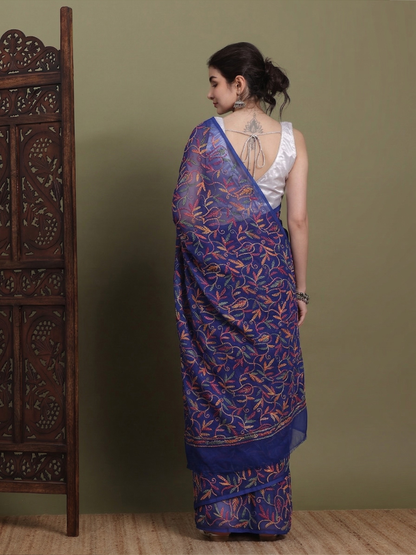 Exclusive Tepchi Multi Hand-Made Chikankari Saree (Copy)