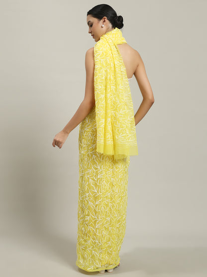 Exclusive Tepchi Hand-Made Chikankari Saree