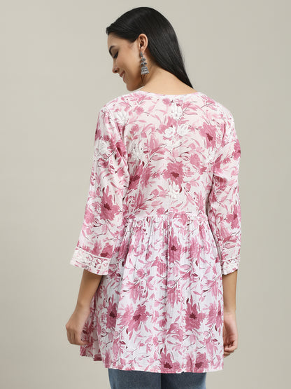 ChikanKari Short Gown