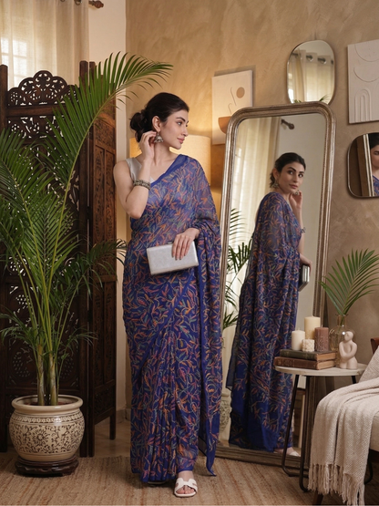Exclusive Tepchi Multi Hand-Made Chikankari Saree (Copy)