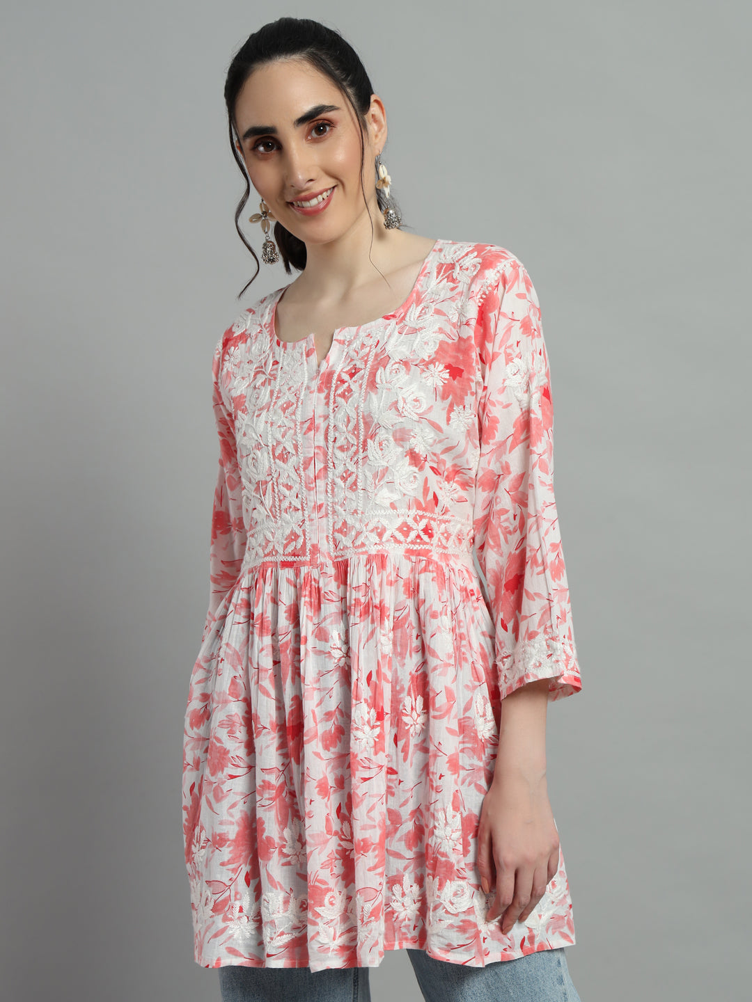 Short chikankari kurti for womens
