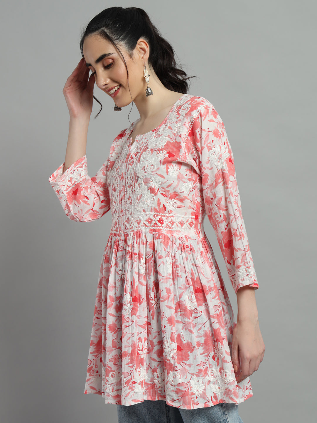 Short chikankari kurti for womens