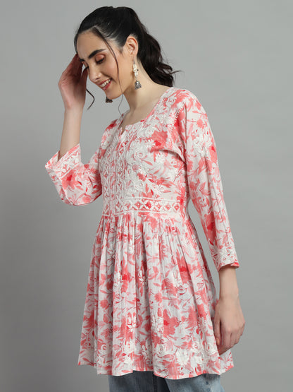 Short chikankari kurti for womens