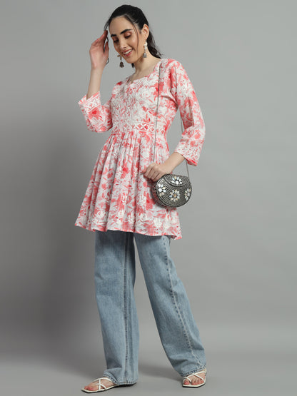 Short chikankari kurti for womens