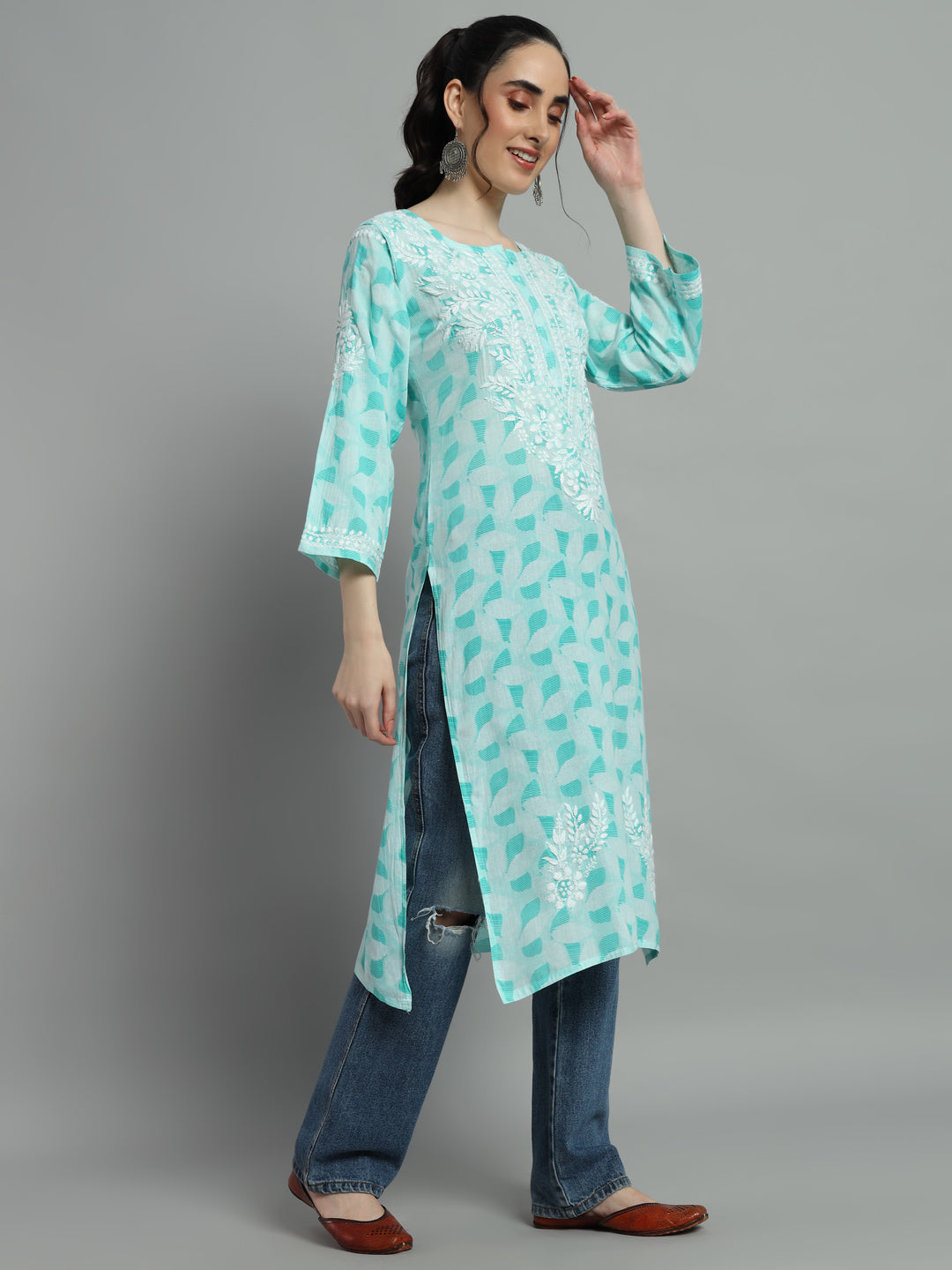 MULMUL PRINTED KURTI