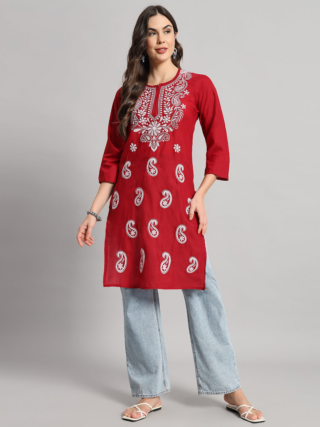 GIRL WEAR CHIKAN KURTI