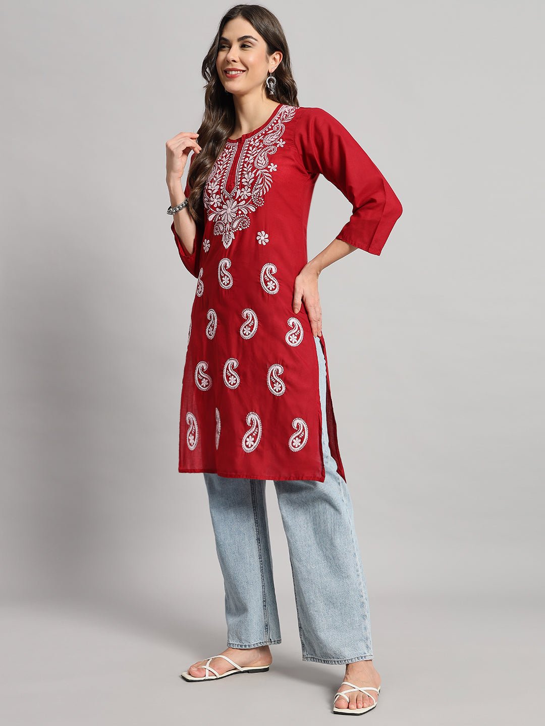 GIRL WEAR CHIKAN KURTI