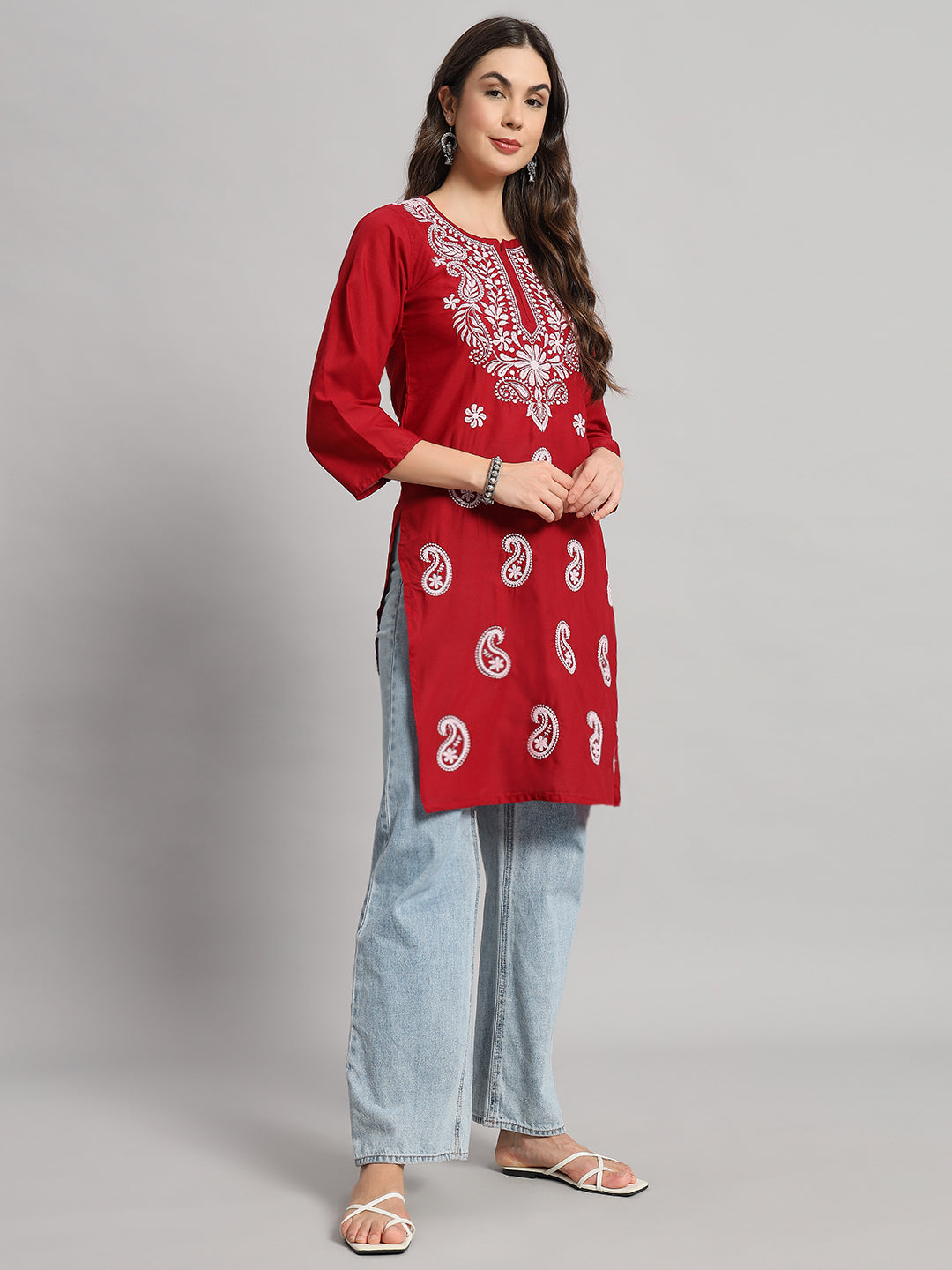 GIRL WEAR CHIKAN KURTI